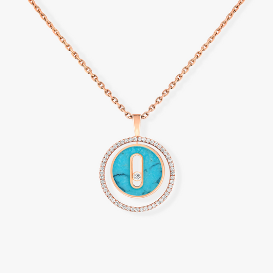 [⭐Hevara Jewelry]Demo MOVE 1 DIAMOND TURQUOISE PINK GOLD DIAMOND NECKLACE