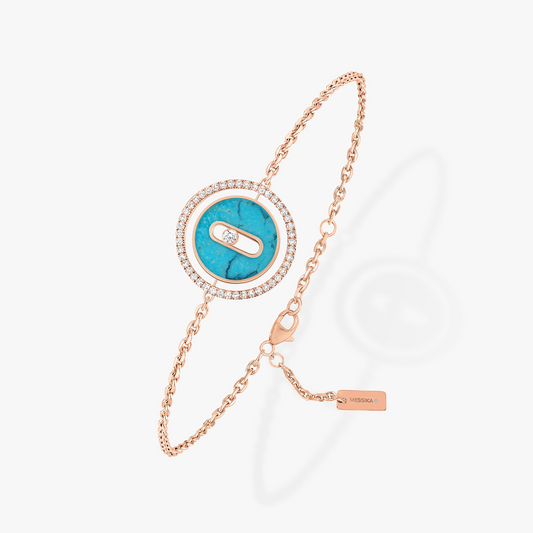 [⭐Hevara Jewelry]Demo MOVE TURQUOISE PINK GOLD DIAMOND BRACELET