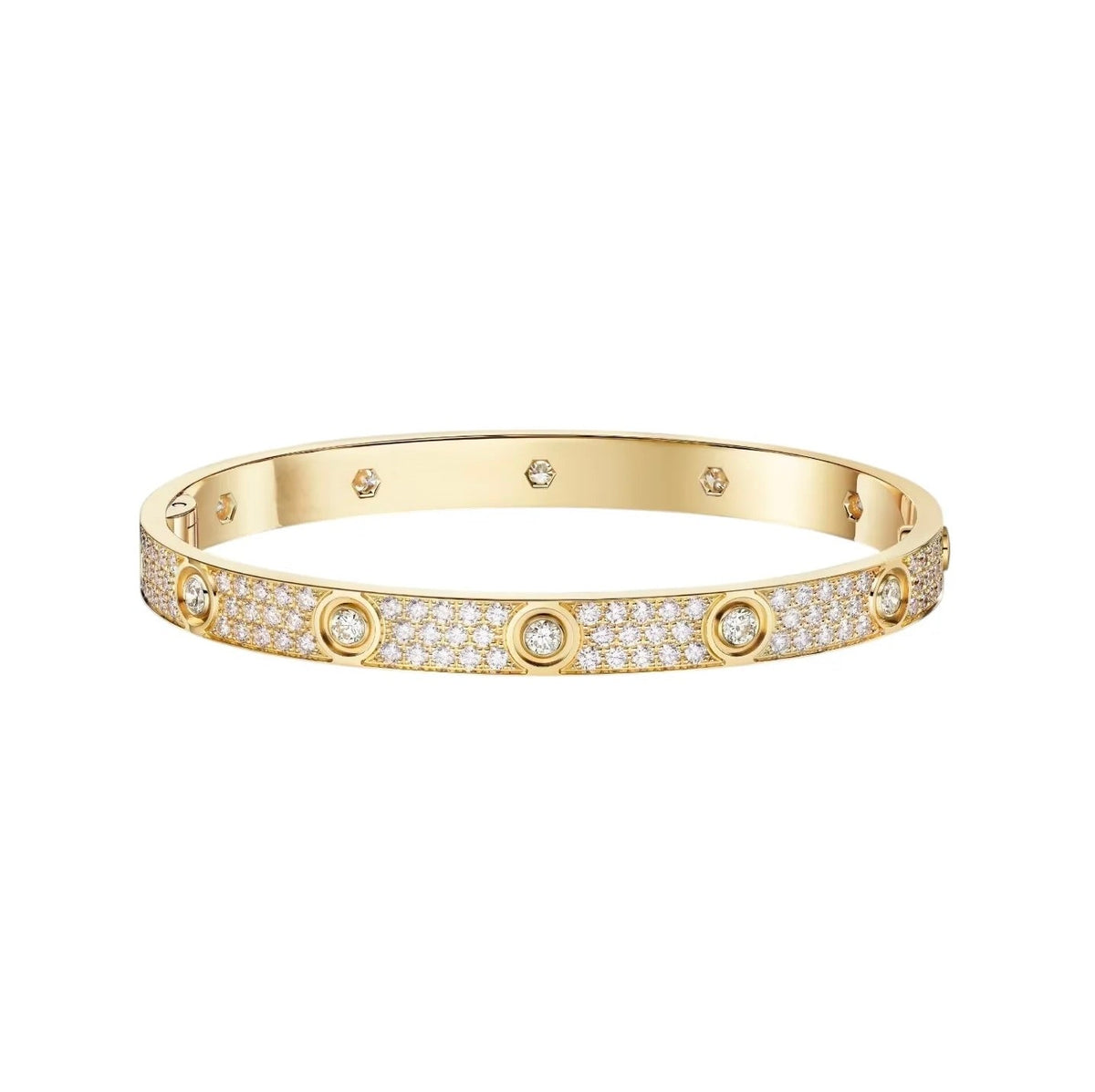 [⭐Hevara Jewelry]LOVE BRACELET 6.1MM DIAMOND-PAVED 10 BIG DIAMONDS