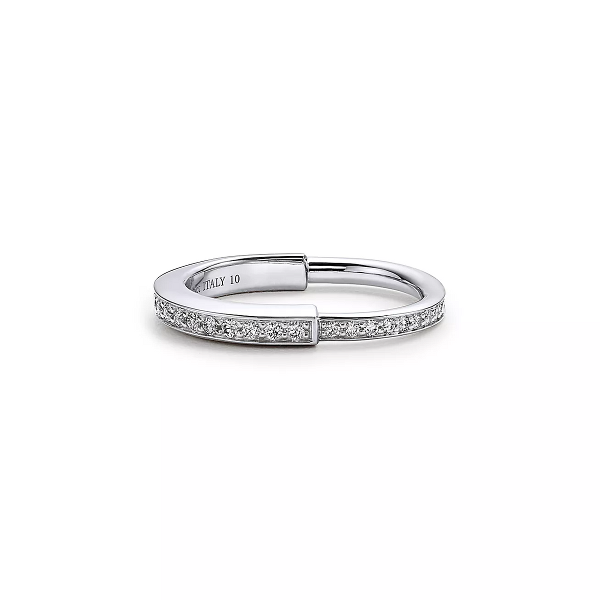 [Hevara Jewelry]LOCK RING SILVER DIAMOND PAVED