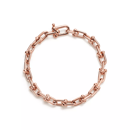 [Hevara Jewelry]HARDWEAR SMALL LINK 26 MOTIF PINK GOLD BRACELET