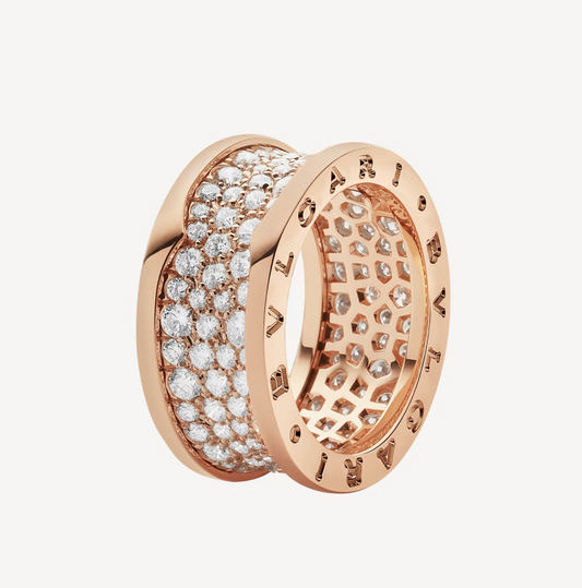 [⭐Hevara Jewelry]ZERO 1 WITH PAVED DIAMONDS ON THE SPIRAL RING