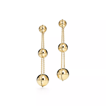 [Hevara Jewelry]TRIPLE DROP GOLD EARRINGS