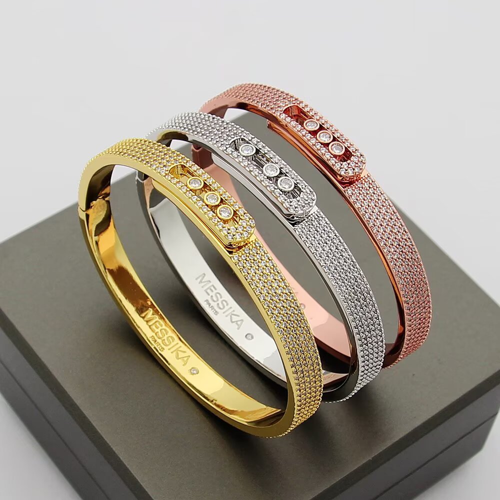 [⭐Hevara Jewelry]Move Noa Full Pavé Diamond Bangle Bracelet