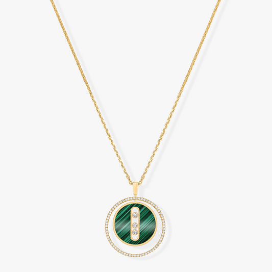 [⭐Hevara Jewelry]Demo MOVE 3 DIAMOND MALACHITE GOLD DIAMOND NECKLACE