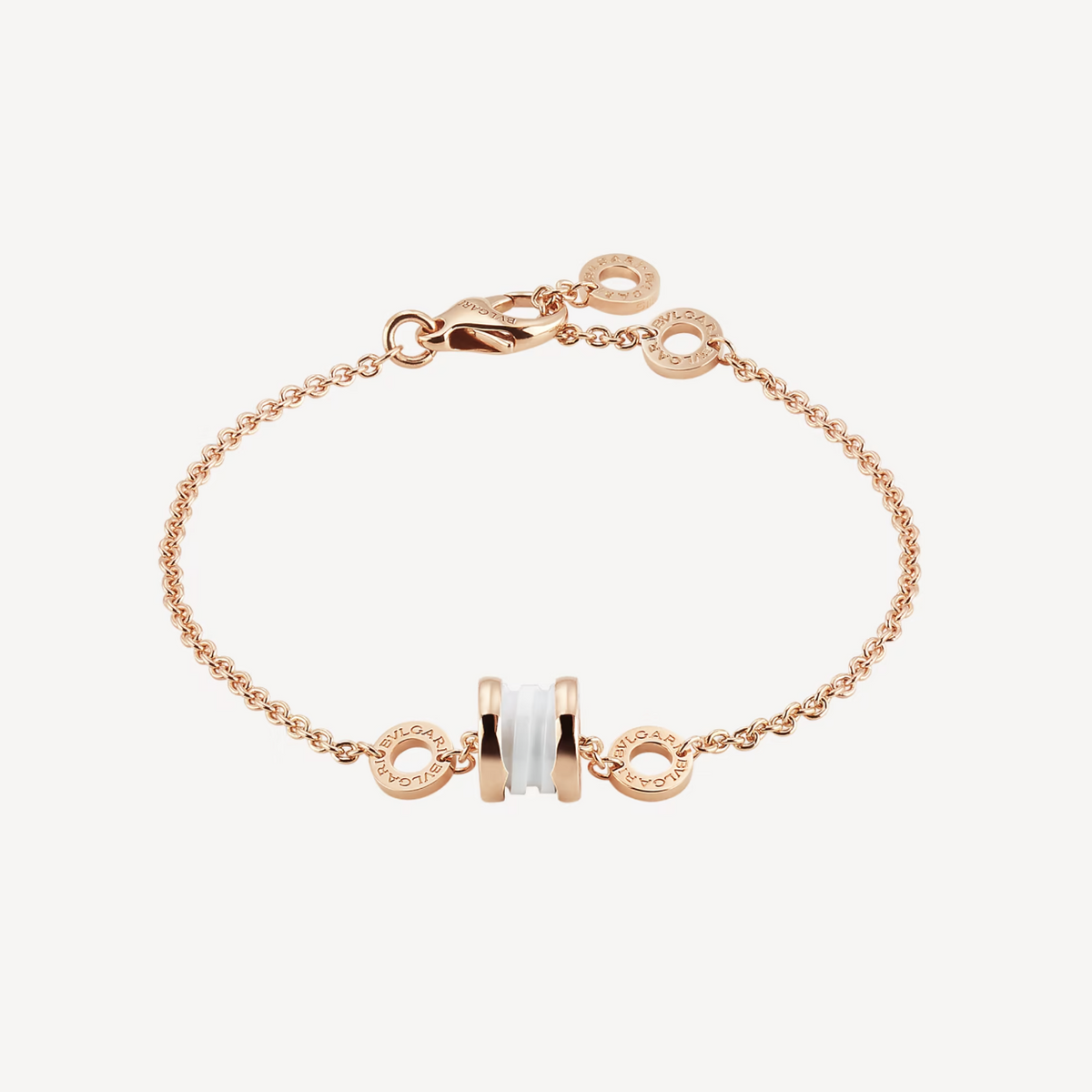[⭐Hevara Jewelry]ZERO 1 SOFT PINK GOLD AND WHITE CERAMIC BRACELET