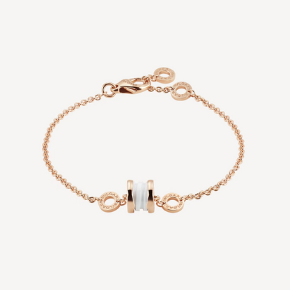 [⭐Hevara Jewelry]ZERO 1 SOFT PINK GOLD AND WHITE CERAMIC BRACELET