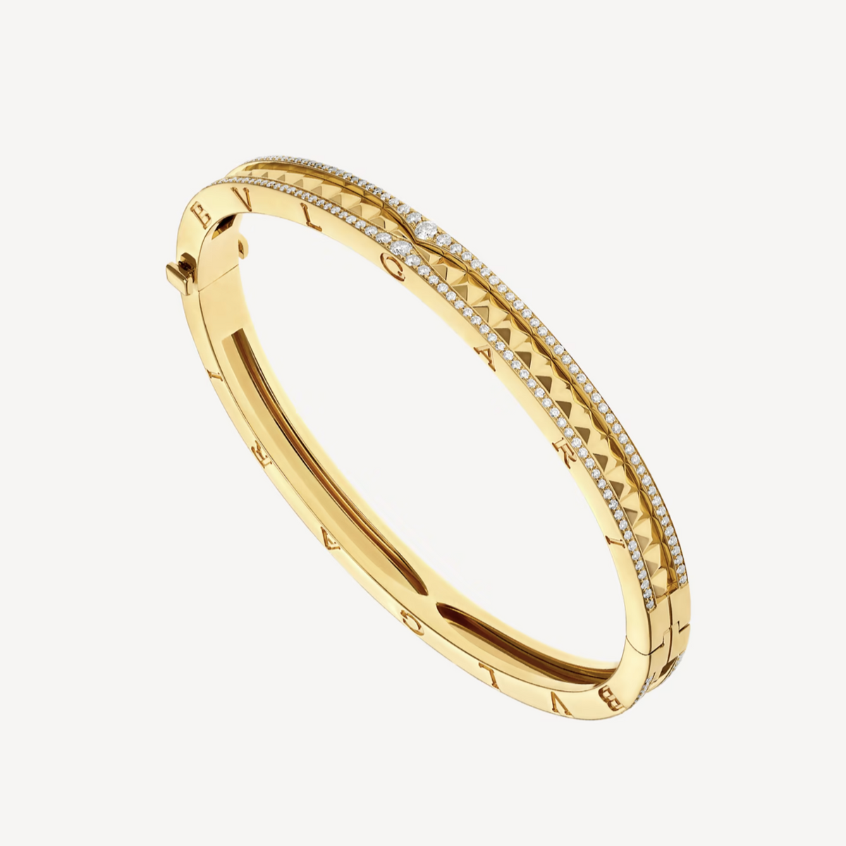 [⭐Hevara Jewelry]ZERO 1 SPIRAL AND PAVED DIAMOND GOLD BRACELET