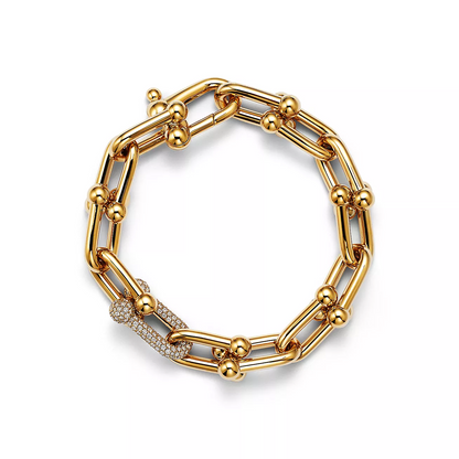 [Hevara Jewelry]HARDWEAR LARGE LINK GOLD DIAMOND BRACELET