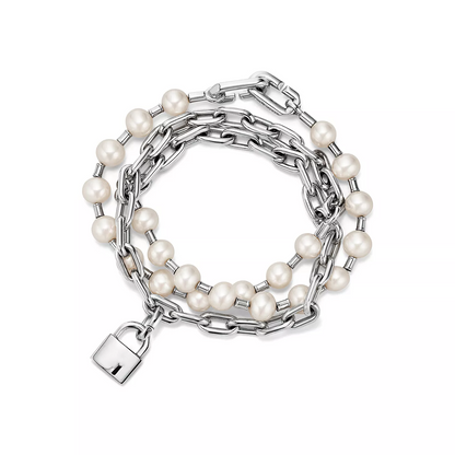 [Hevara Jewelry]PEARL LOCK SILVER BRACELET