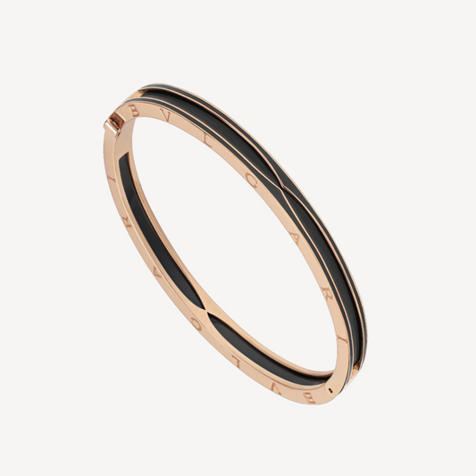 [⭐Hevara Jewelry]ZERO 1 PINK GOLD WITH MATTE BLACK CERAMIC BRACELET