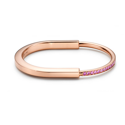 [Hevara Jewelry]LOCK BRACELET ROSE DIAMOND PINK GOLD