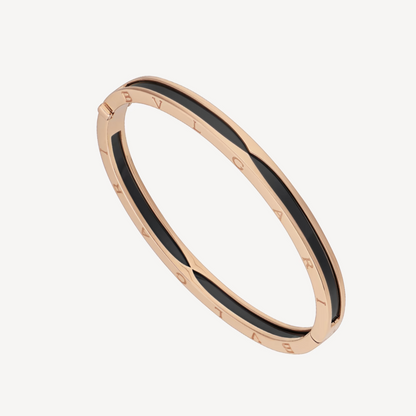 [⭐Hevara Jewelry]ZERO 1 PINK GOLD WITH BLACK CERAMIC BRACELET