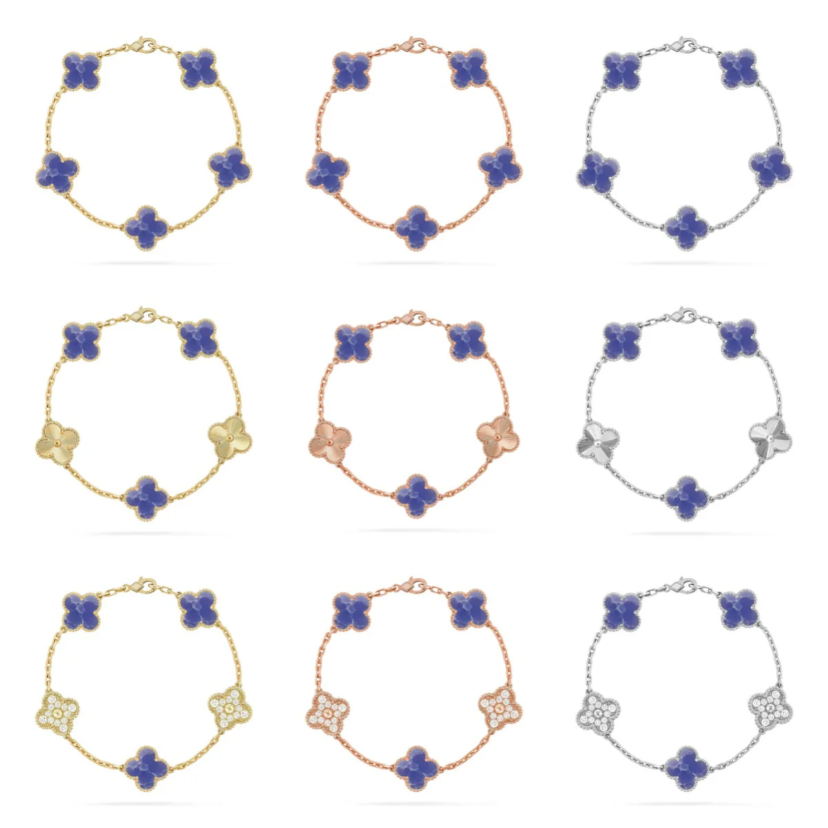[⭐Hevara Jewelry]CLOVER 5 MOTIF BLUE VEINS BRACELET COLLECTION