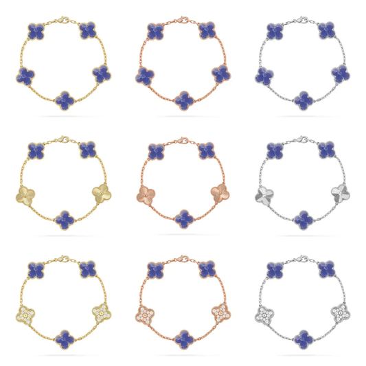 [⭐Hevara Jewelry]CLOVER 5 MOTIF BLUE VEINS BRACELET COLLECTION