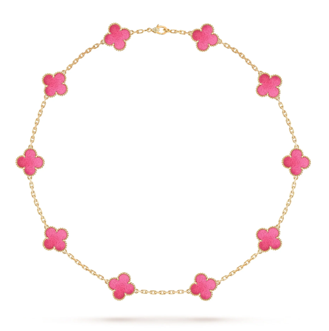 [⭐Hevara Jewelry]CLOVER 10 MOTIFS  NEW BUBBLE PINK ENAMEL