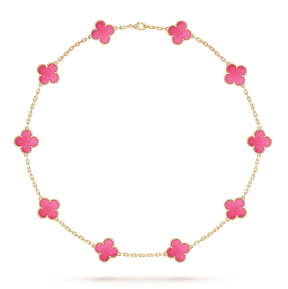 [⭐Hevara Jewelry]CLOVER 10 MOTIFS  NEW BUBBLE PINK ENAMEL