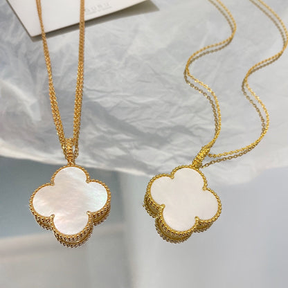 [⭐Hevara Jewelry]CLOVER 25MM MOP LARGE PENDANT NECKLACE