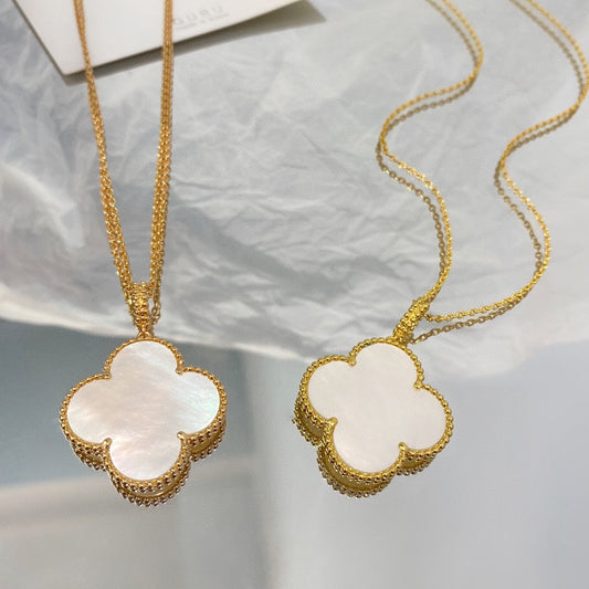 [⭐Hevara Jewelry]CLOVER 25MM MOP LARGE PENDANT NECKLACE