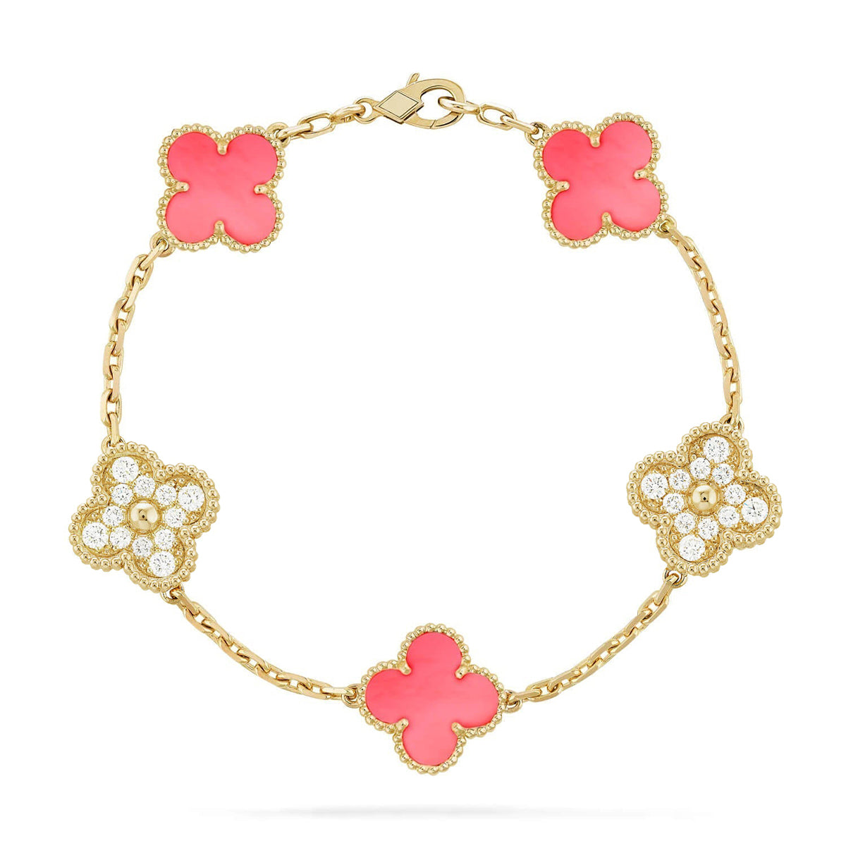 [⭐Hevara Jewelry] CLOVER 5 MOTIFS  PINK MOP BRACELET COLLECTION