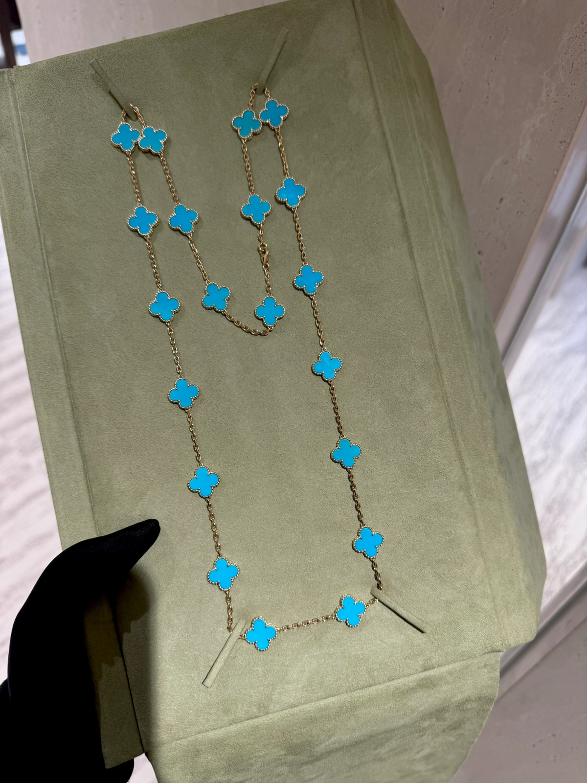 [⭐Hevara Jewelry]CLOVER 20 MOTIFS TURQUOISE GOLD