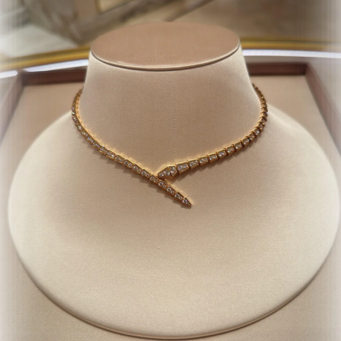 [⭐Hevara Jewelry]NEW！SERPENT DIAMOND NECKLACE