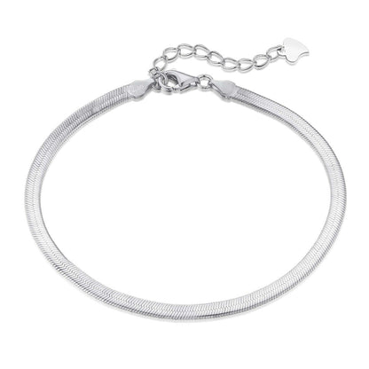 [Hevara Jewelry]Flat Snake Bone Chain Blade Necklace