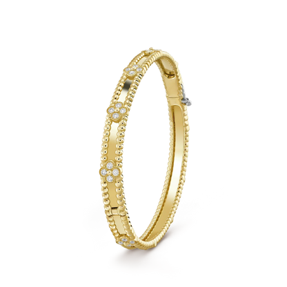 [⭐Hevara Jewelry]CLOVER BRACELET 4MM DIAMONDS