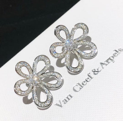 [⭐Hevara Jewelry]FLOWERLACE EARRINGS FULL DIAMONDS