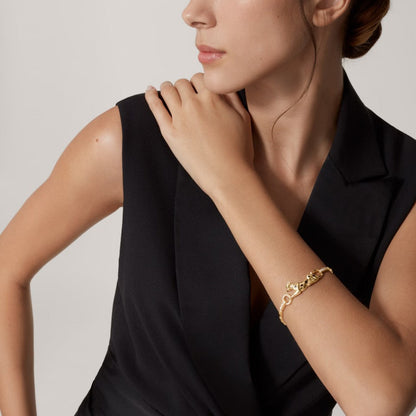 [⭐Hevara Jewelry]PANTHERE HALF DIAMOND ON CHAIN BRACELET