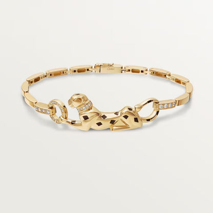 [⭐Hevara Jewelry]PANTHERE HALF DIAMOND ON CHAIN BRACELET
