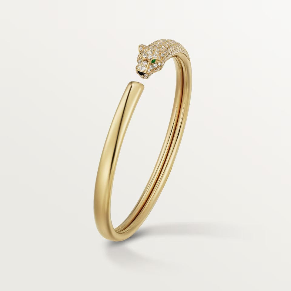 [⭐Hevara Jewelry]PANTHERE HALF DIAMOND OPEN BRACELET