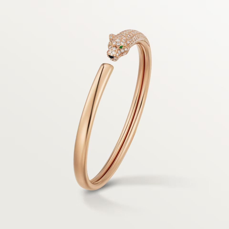 [⭐Hevara Jewelry]PANTHERE HALF DIAMOND OPEN BRACELET