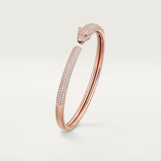 [⭐Hevara Jewelry]PANTHERE FULL DIAMOND OPEN BRACELET