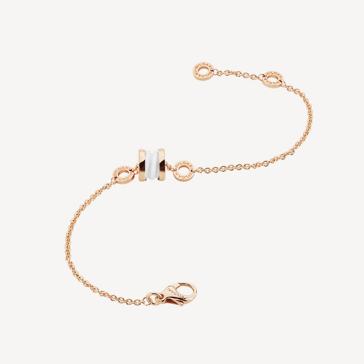 [⭐Hevara Jewelry]ZERO 1 SOFT PINK GOLD AND WHITE CERAMIC BRACELET