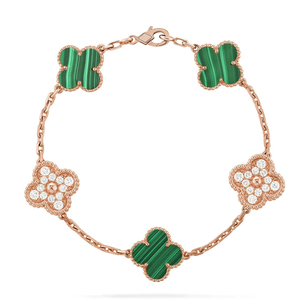 [⭐Hevara Jewelry] CLOVER 5 MOTIF MALACHITE BRACELET COLLECTION