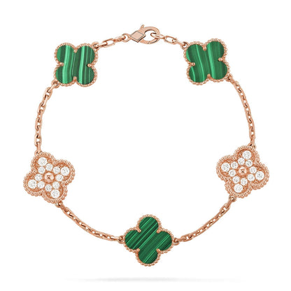 [⭐Hevara Jewelry] CLOVER 5 MOTIF MALACHITE BRACELET COLLECTION