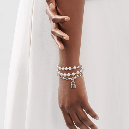 [Hevara Jewelry]PEARL LOCK SILVER BRACELET