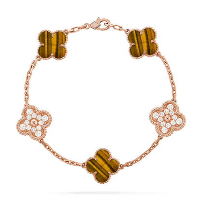 [⭐Hevara Jewelry] CLOVER 5 MOTIFS TIGER EYE BRACELET COLLECTION