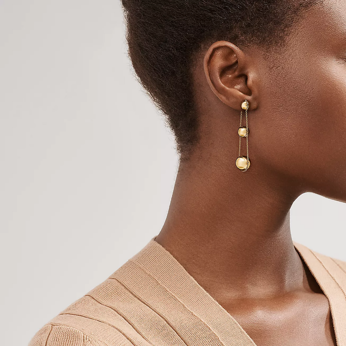 [Hevara Jewelry]TRIPLE DROP GOLD EARRINGS