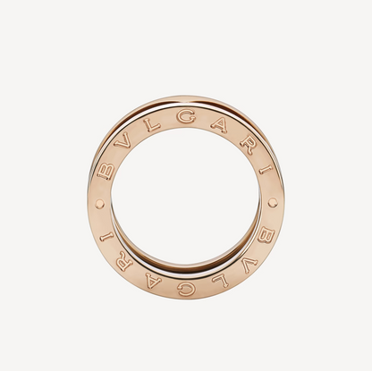 [⭐Hevara Jewelry]ZERO 1 TWO-BAND LOOPS AND BLACK CERAMIC PINK GOLD RING