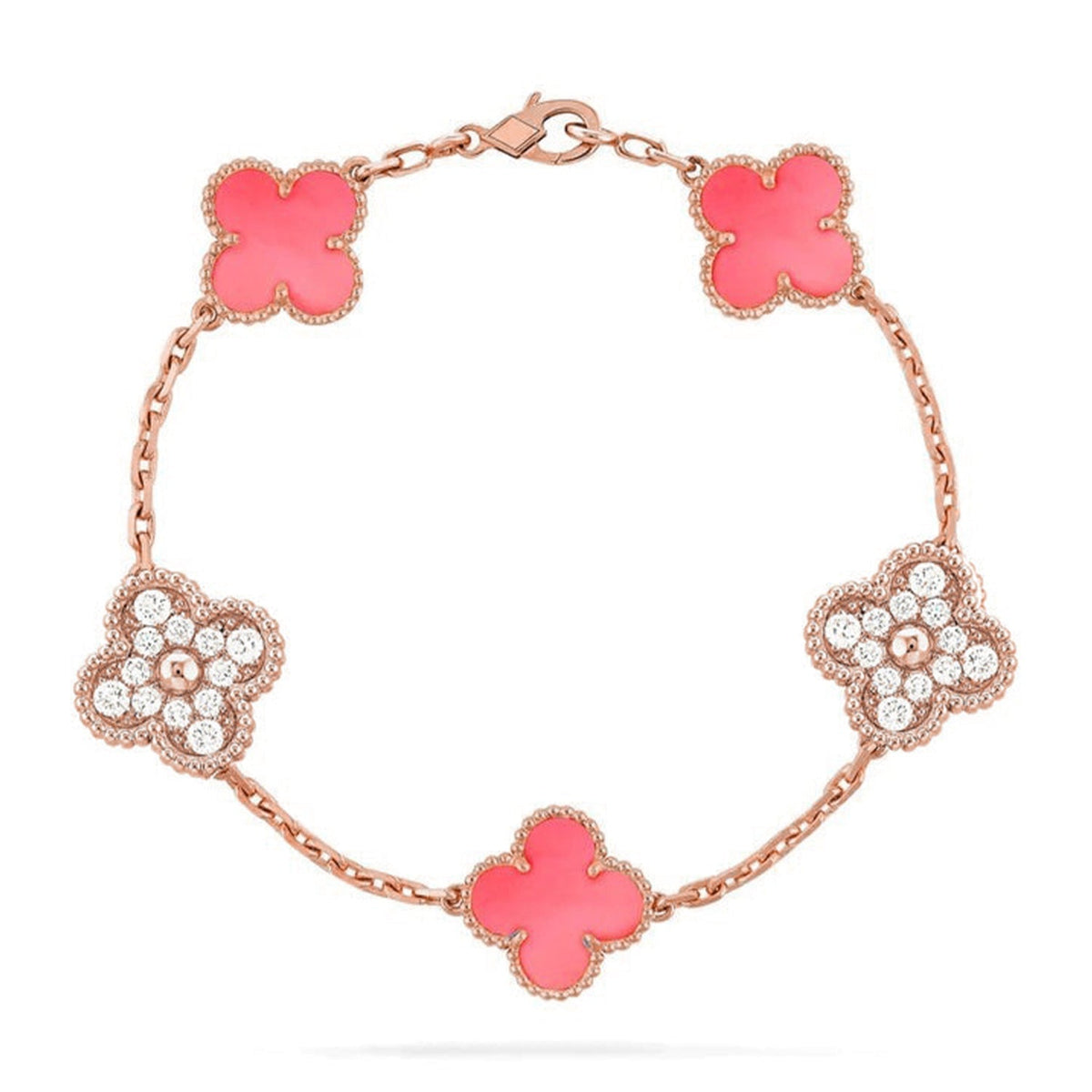[⭐Hevara Jewelry] CLOVER 5 MOTIFS  PINK MOP BRACELET COLLECTION