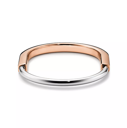 [Hevara Jewelry]LOCK BRACELET ROSE AND WHITE GOLD