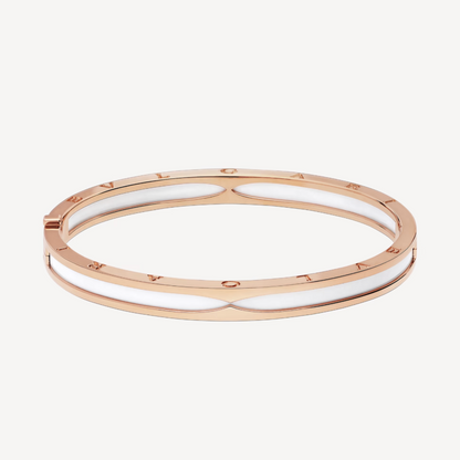 [⭐Hevara Jewelry]ZERO 1 PINK GOLD WITH WHITE CERAMIC BRACELET