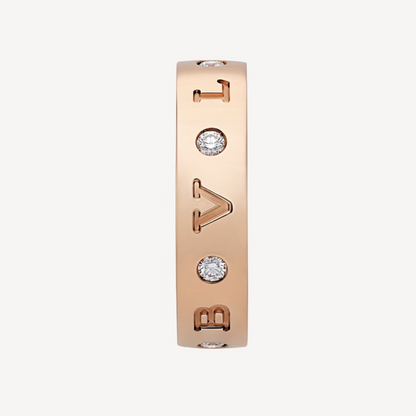 [⭐Hevara Jewelry]ZERO 1 ESSENTIAL PINK GOLD BAND WITH DIAMONDS RING