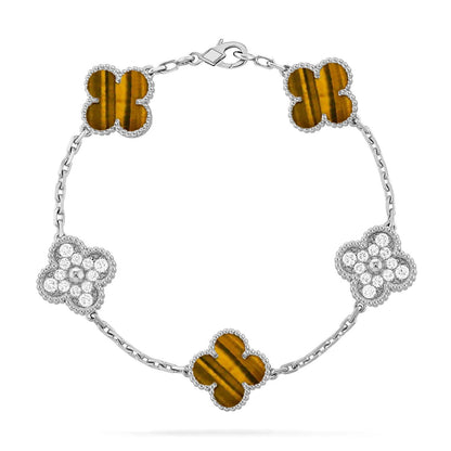 [⭐Hevara Jewelry] CLOVER 5 MOTIFS TIGER EYE BRACELET COLLECTION