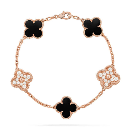 [⭐Hevara Jewelry] CLOVER 5 MOTIF ONYXS BRACELET COLLECTION