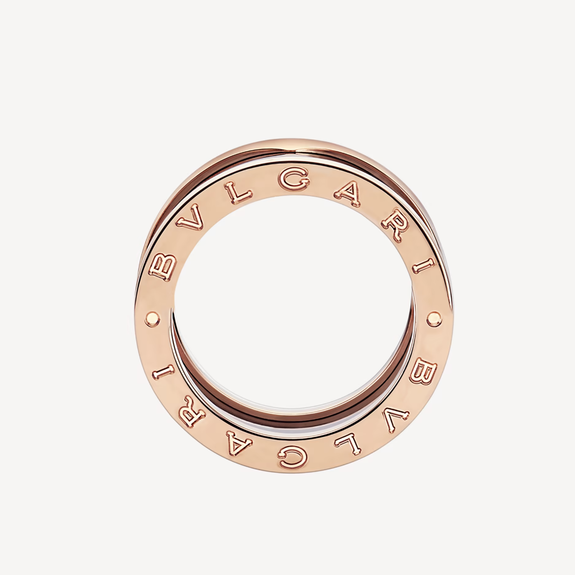[⭐Hevara Jewelry]ZERO 1 FOUR-BAND LOOPS AND BLACK CERAMIC SPIRAL PINK GOLD RING