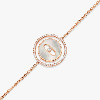 [⭐Hevara Jewelry]Demo MOVE WHITE MOTHER OF PEARL PINK GOLD DIAMOND BRACELET