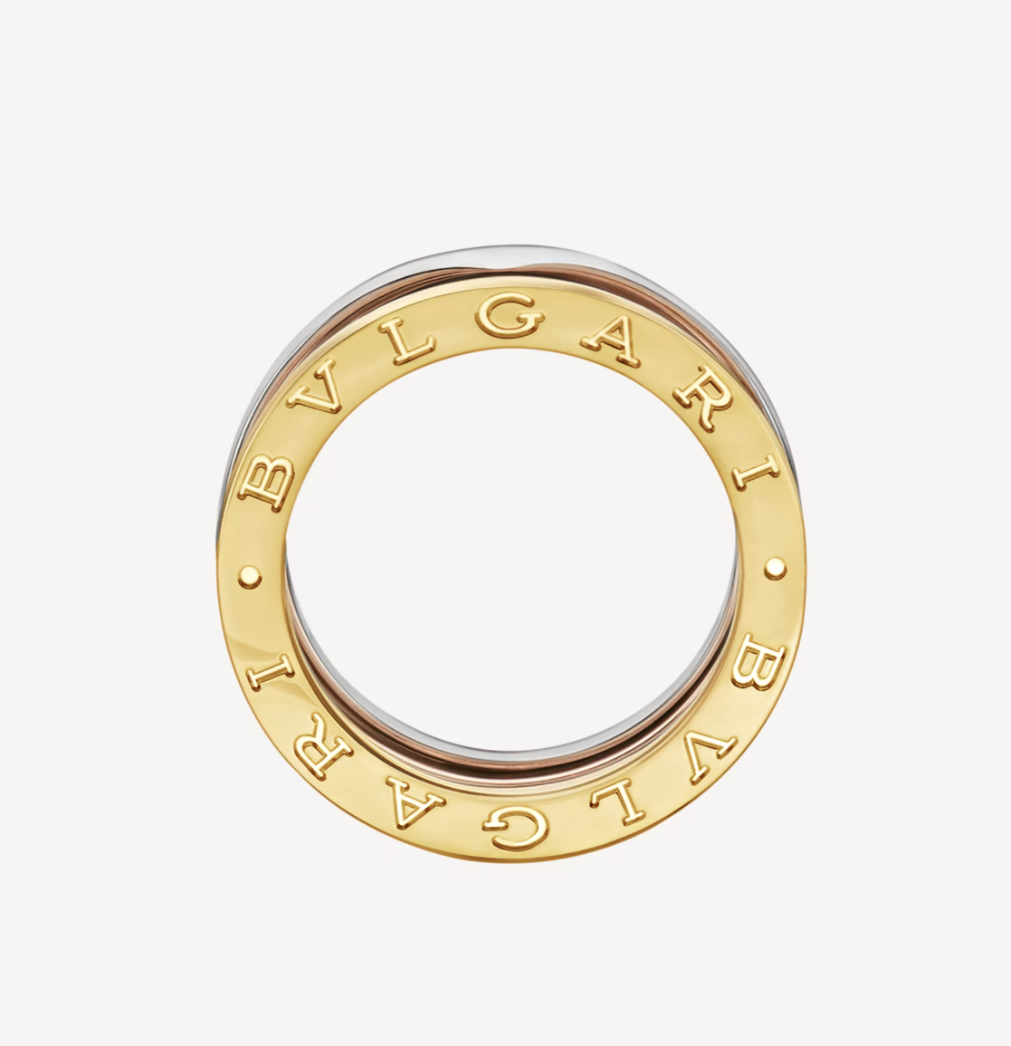 [⭐Hevara Jewelry]ZERO 1 THREE-BAND ROSE WHITE AND YELLOW RING